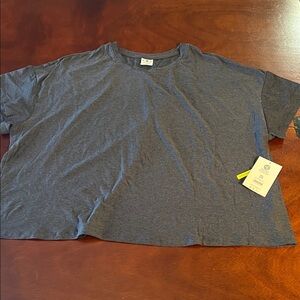 NWT Athletic Works buttercore Dark Gray short sleeve Crop Top